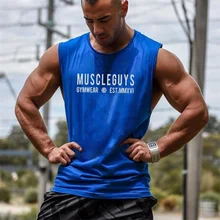 Мужская майка Canottiere для бодибилдинга спортивная рубашка без рукавов мужская хлопковая одежда модная майка Muslce жилет майка