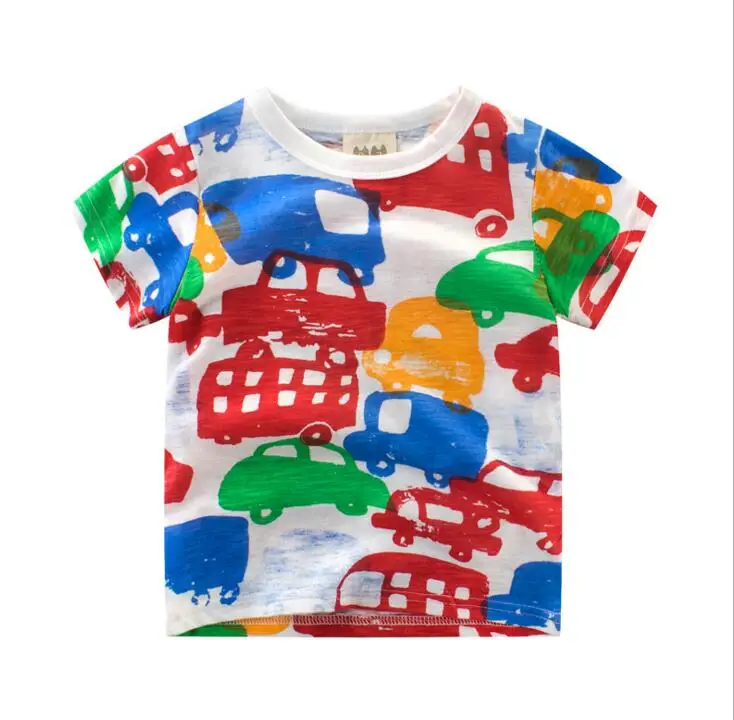

Boys girls T Shirt 2019 Summer Children Short Sleeves clothes T-shirts 100% Cotton Top Tees Car printing Kids girls shirts