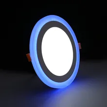 Ультратонкий Круглый двойной Цвет белый+ синий светодиод может огни для светолдиодная потолочная Светодиодная панель потолочная лампа для модернизации, 110 V-240 V
