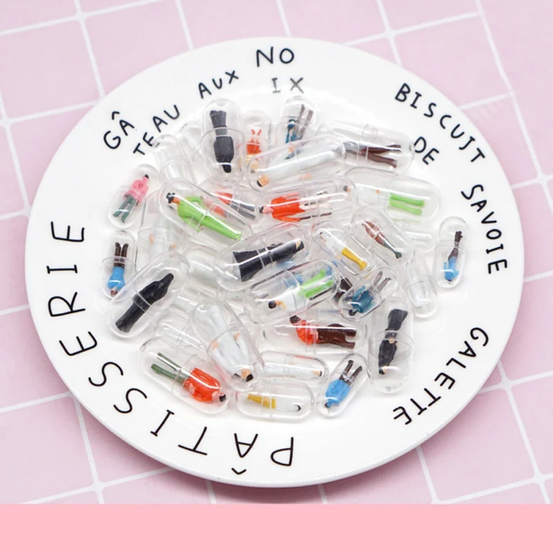 

Transparent Capsule Shell Plastic Pill Container Pill Case Bottle Splitters Capsule Figurines DIY Accessories