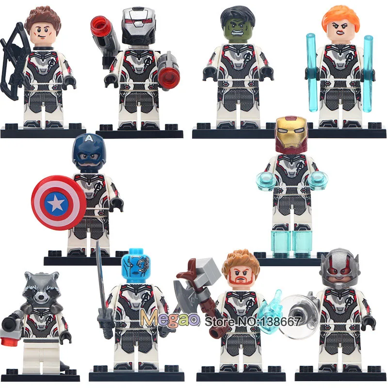 

1 Lot Of Avengers 4 Endgame Characters Captain Marvel War Machine Hulk Antman Hawkeye Action Building Blocks Kids Toys
