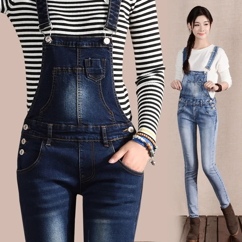 2017 summer loose tank tops denim overalls for women jumpsuit harem jeans with high waist female overalls for women rompers larg