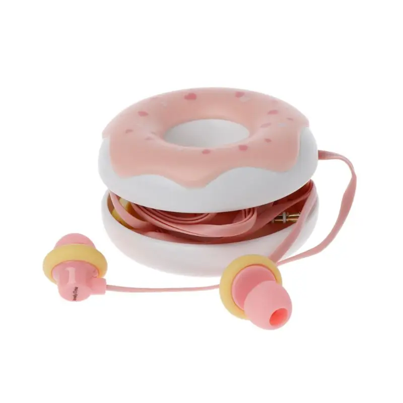 Наушники 3,5 мм в уши Милые Пончики макароны стерео наушники для детей iPhone MP3 подарки наушники