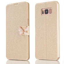 Горячая Распродажа Роскошный кожаный чехол-портмоне с откидной крышкой и функцией подставки для samsung Galaxy S9 S8 плюс S7 S6 edge Note 8, 4, 3, 5, чехол со стразами узел галстук бабочка крышка