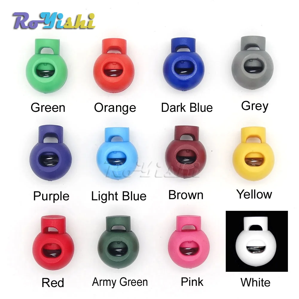 

100pcs/pack Colorful Ball Cord Lock End Stops Round Toggle Stopper for Sport Cloth Bag Accessories