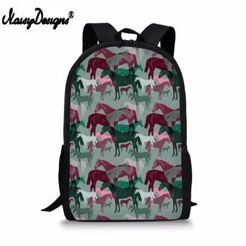 

Children Animal Camouflage Horse School Bag for Teenager Boys Girls Cool Schoolbag Kids Men Travel Backbag Pencil Drop Shipping