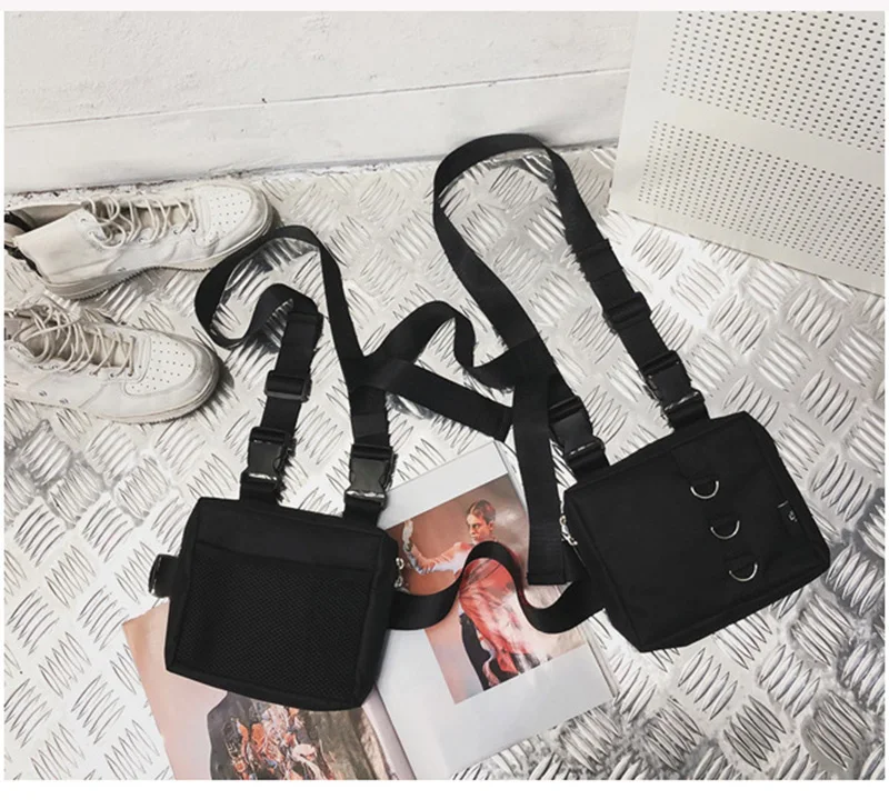 Мужская модная нагрудная сумка с карманами в стиле хип-хоп, тактическая нагрудная сумка, регулируемая сумка на плечо, тактическая посылка