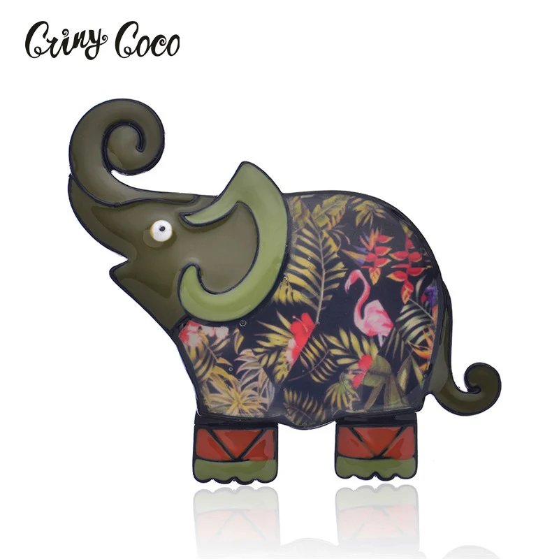 Cring Коко брошь со слоном Pin очарование изысканный животных металлические эмалевые броши, булавки украшения Модные украшения брошь