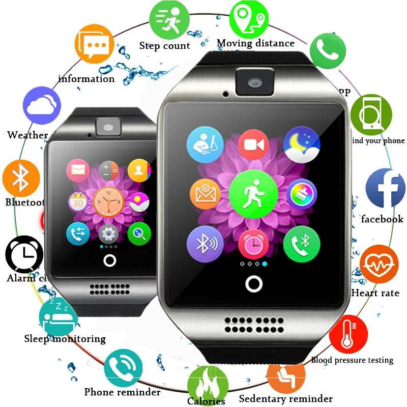 Stylish Smart Watch With Touch Screen Support TF Sim Card Camera Bluetooth Smartwatch for Android Phone Men Passometer Wearable |