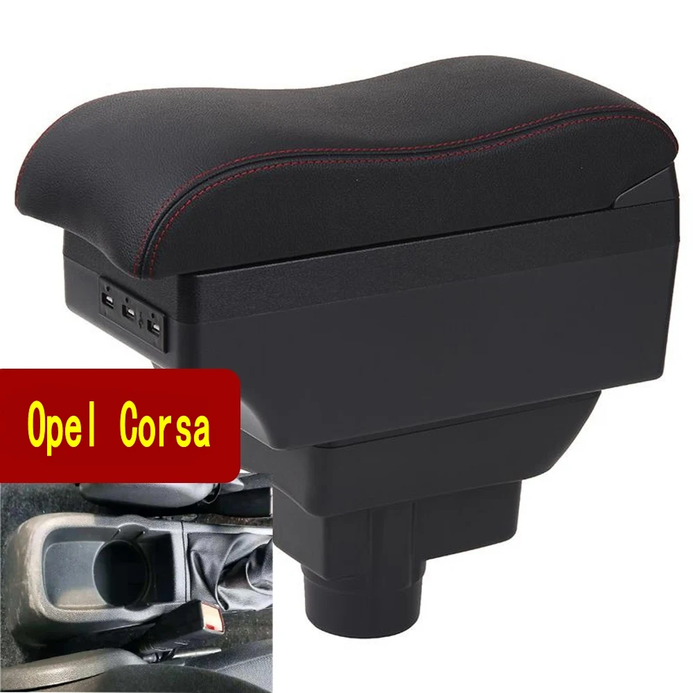 Для Opel Corsa подлокотник коробка Opel Corsa D Универсальный Автомобильный центральный подлокотник коробка для хранения держатель стакана