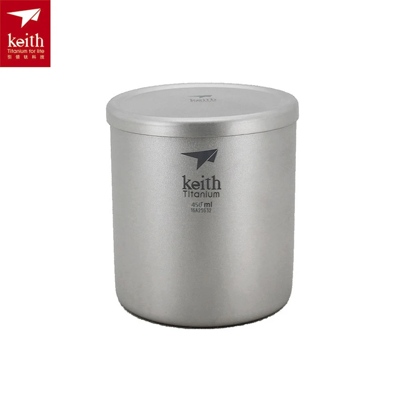 

Keith 450ML Titanium Double-wall Mug Water Cup Camping Mug Ti3342