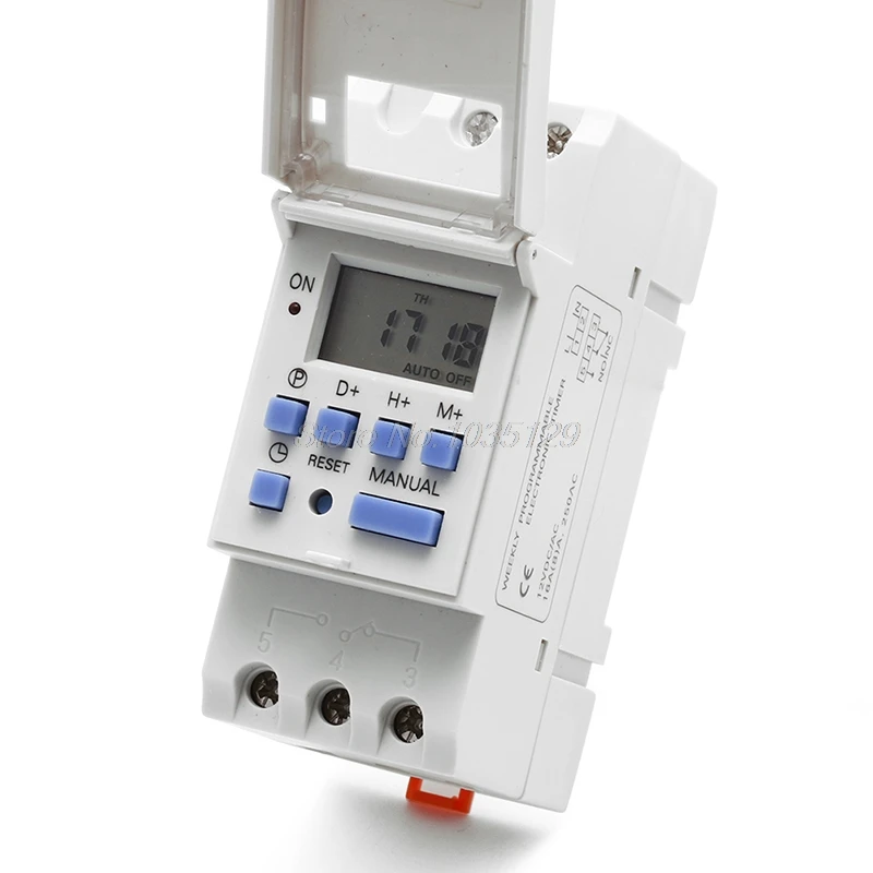 

New DIN Rail Time Relay Switch Digital LCD Power Programmable Timer DC 12V