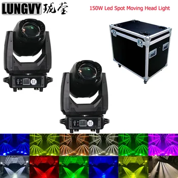 

Free Shipping Flight Case 2in1 2pcs 150W LED Moving Head Light Spot Light for Stage Theater Disco Nightclub Party