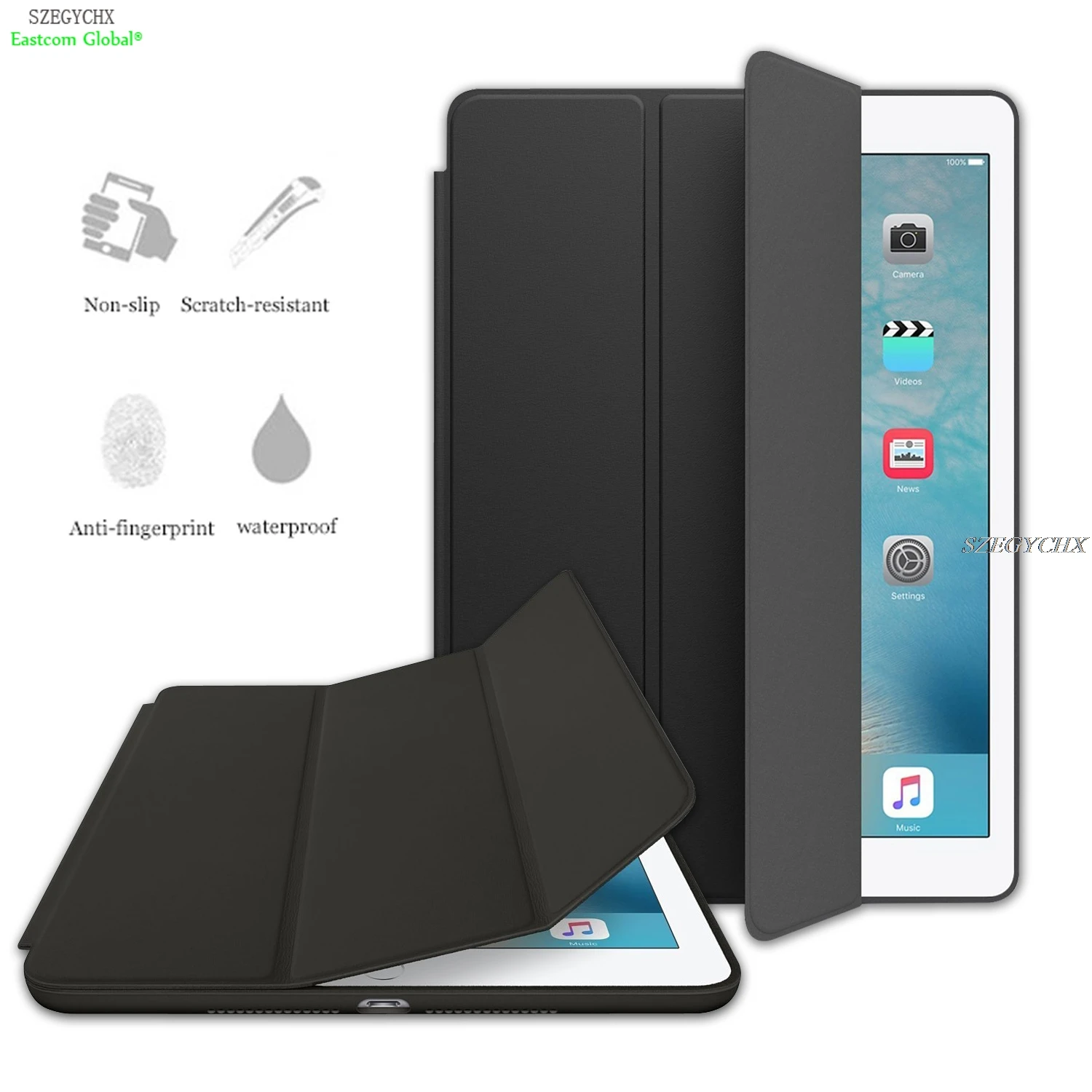 

Case For apple iPad Air 1 Ultra Slim Smart Cover Smart Stand case For iPad 5 Auto Wake / Sleep with LOGO