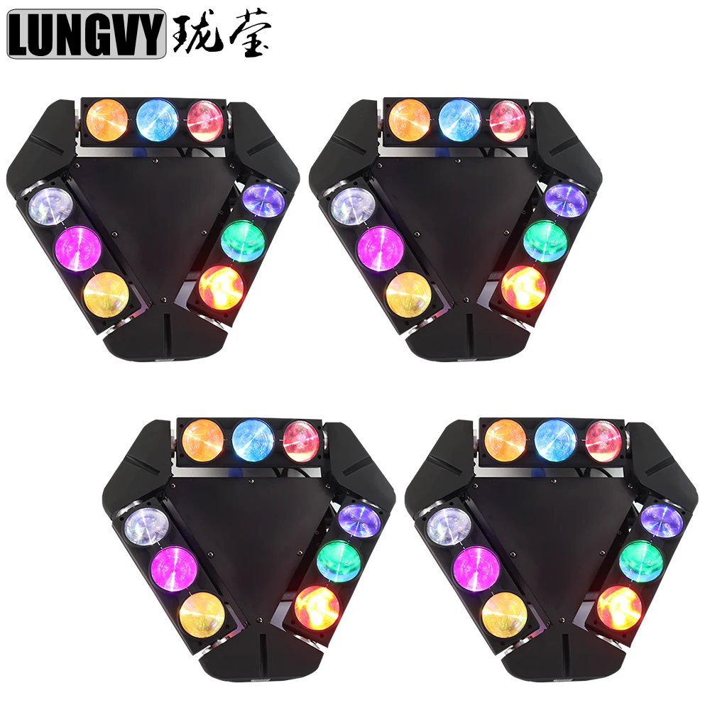 

Free Shipping 4pcs/Lot New Led Moving Head 9 Heads 9x12w Spider Stage Lighting Christmas Decorations