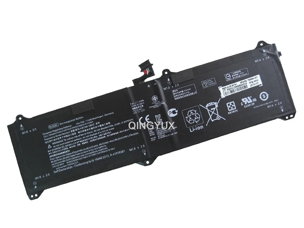 QINGYUX New OL02XL Laptop 7.4V 33Wh Battery For HP ELITE x2 1011 Series 750549-001 HSTNN-DB5Z | Компьютеры и офис