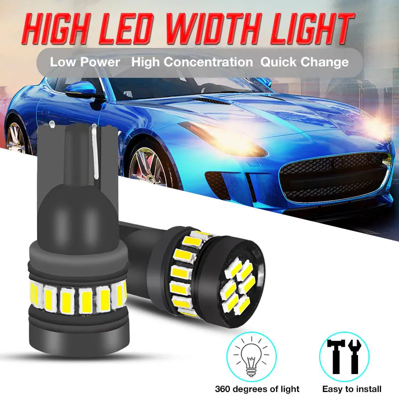 

Pair T10 LED Signal light Bright Auto Lamp 12V 3014 21SMD W5W LED Car Interior Light 194 168 Lights Bulb White Blue Car Styling