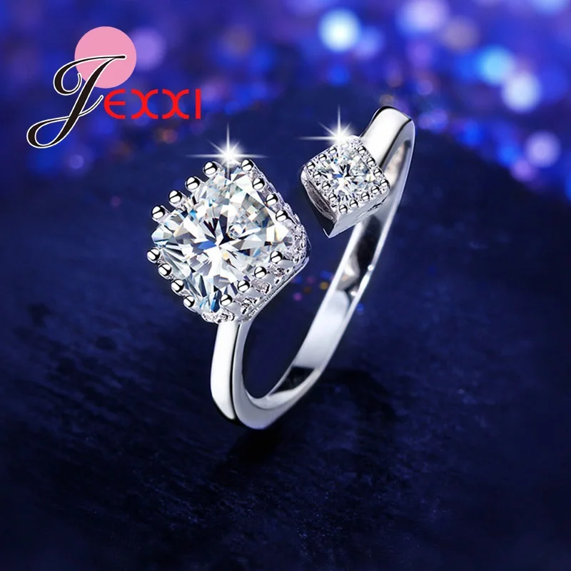 Женское кольцо из серебра 925 пробы с фианитом|925 sterling silver ring|open ringsterling rings |