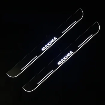 

SNCN LED Car Scuff Plate Trim Pedal Door Sill Pathway Moving Welcome Light For Nissan Maxima 2016 2017 2018 Accessories