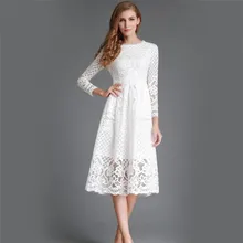Neue 2016 Mode Aushöhlen Design Kleid Plus Größe Spitze für Frauen Vintage Kleid Schlanke Elegante Damen Abendgesellschaft Vestidos