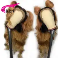KRN 1B/27 Ombre บราซิลลูกไม้ด้านหน้าวิกผมมนุษย์กับเด็กผมร่างกายคลื่น Remy ก่อน Plucked ลูกไม้ด้านหน้าวิกผมสำหรับผู้หญิง