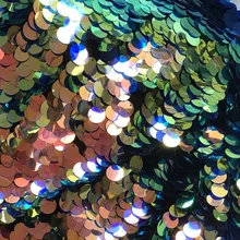 Лазерное Золотое волшебное платье зеленого и фиолетового цвета с большими блестками, ткань с рыбьими чешуями, платье для латинских танцев, материал для Ярда, стиль русалки