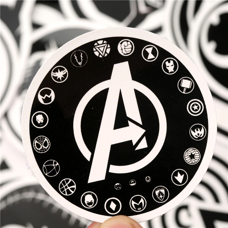 30PCS Pack black white Stickers Set Toy Sticker For Luggage Skateboard Laptop Sticker Refrigerator Stationery Stickers (14)