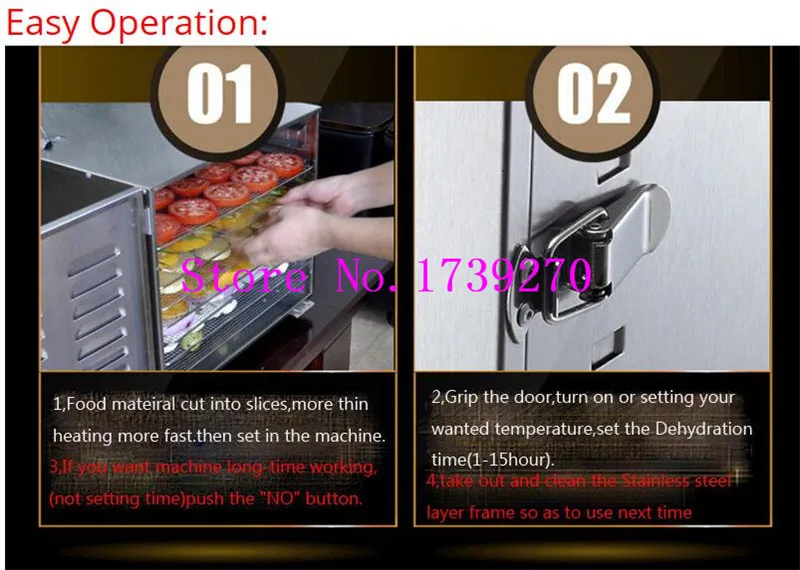 Новое поступление 304 Нержавеющая сталь сушилка для еды, контроль температуры фрукты сушилка с визуальной дверью