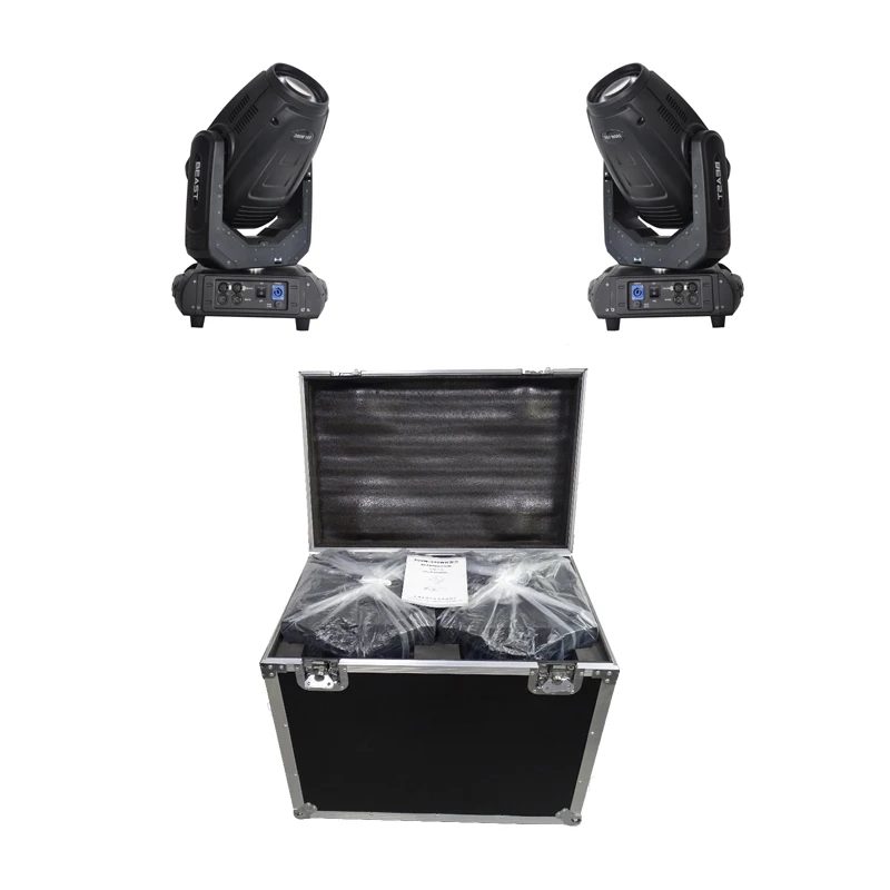 

Free shipping 2pcs/lot with flight case 10R 280W beam spot wash 3 in 1 moving head stage effect light for dj disco dmx control