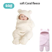 Buy AAG Baby Sleeping Bag Warm Soft Coral Fleece Envelope For Newborn Baby Swaddle Blanket Wrap Infant Bedding Stroller Sleepsacks Free Shipping