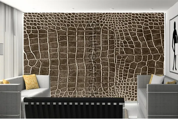 Пользовательские 3D фрески, темно-коричневый крокодил текстуру кожи, как обои Papel де Parede, гостиная диван ТВ стены спальни бумаги