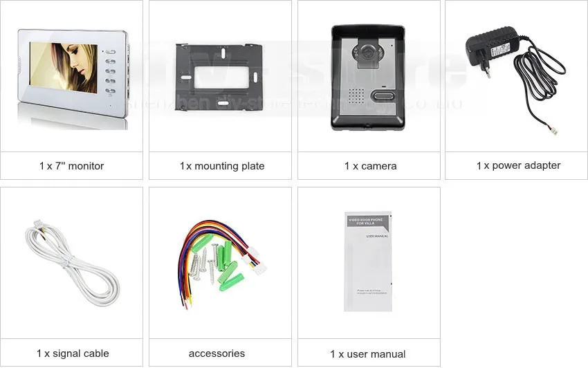 Diysecur видео-телефон двери Дверные звонки Видеодомофоны Системы ИК Ночное видение Камера Мониторы 7 "TFT Цвет Дисплей