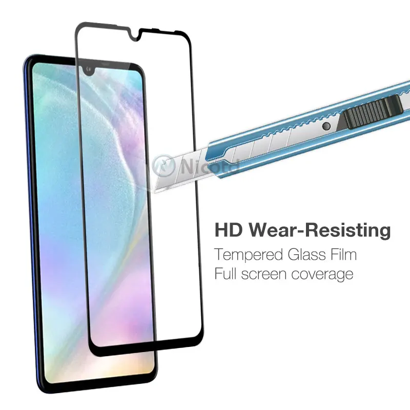 Nicotd Full Cover Screen Protector for Huawei p30lite P30 Tempered Glass sfor huawei p30 lite 9H Glass Tempered Protective Film (2)