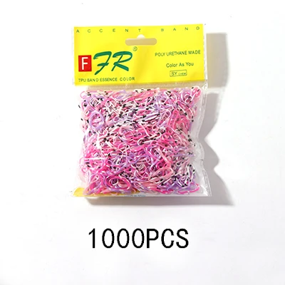 Colour 8 200/1000 шт милые цветные кольца для девочек, Одноразовые эластичные резинки для волос, резинка для хвоста, резинки для волос, Детские аксессуары для волос - Цвет: Colour 8
