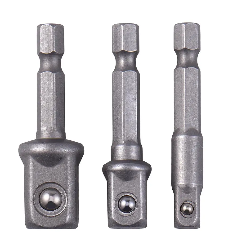 3pcs//set Socket Bit Adapter Drill Nut Driver Power Extension Bar 1//4 3//8 1//2 #