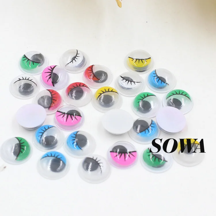 New Design Size 10mm Multicolor 500pcs/lot Eyelash Eye Movable Toy Eye