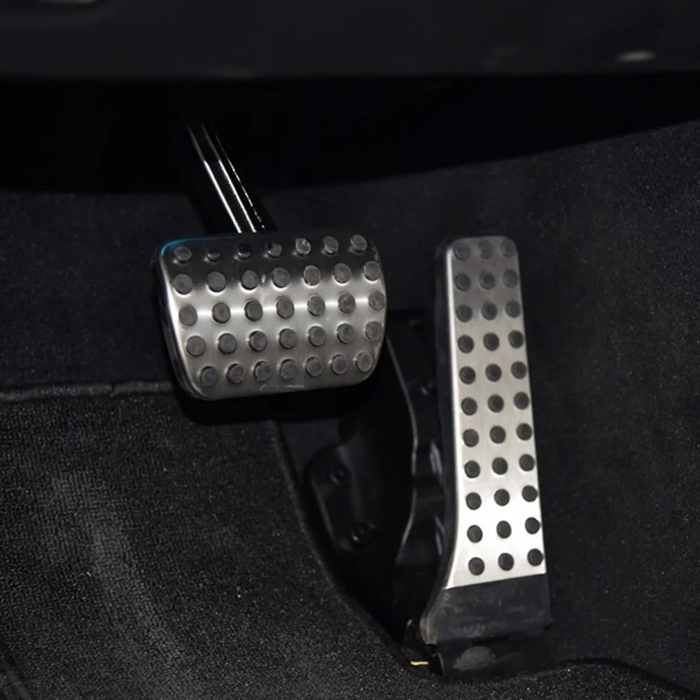 Stainless steel pedal for Mercedes Benz C E S GLK SLK CLS SL-Class W203 W204 W211 W212 W210 W205 accelerator brake footrest pad car accessories car pedals pedal cover stainless steel pedal cover