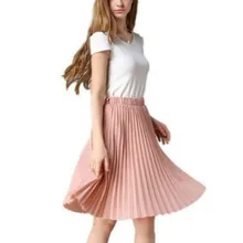 Плиссированная юбка европейские Стильные, элегантные тюлевые плиссированные юбки синяя шифоновая юбка для женщин Винтажная розовая юбка миди