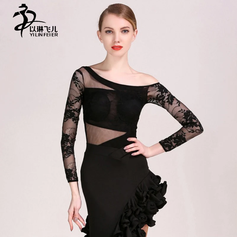 Pure Color Latin font b Dance b font Top For Women Ballroom Salsa font b Tango