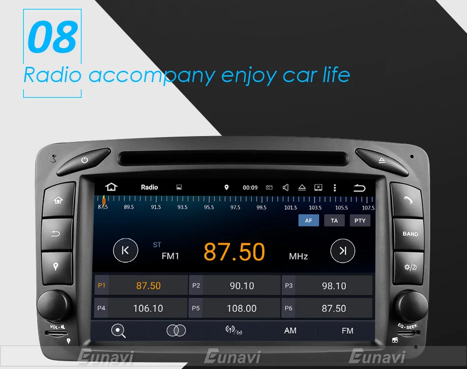 Eunavi 2 Din Android 9,0 dvd-плеер автомобиля для Benz W203 W208 W209 W210 W463 Vito Viano TDA7851 Мультимедиа Радио стерео головного устройства ПК