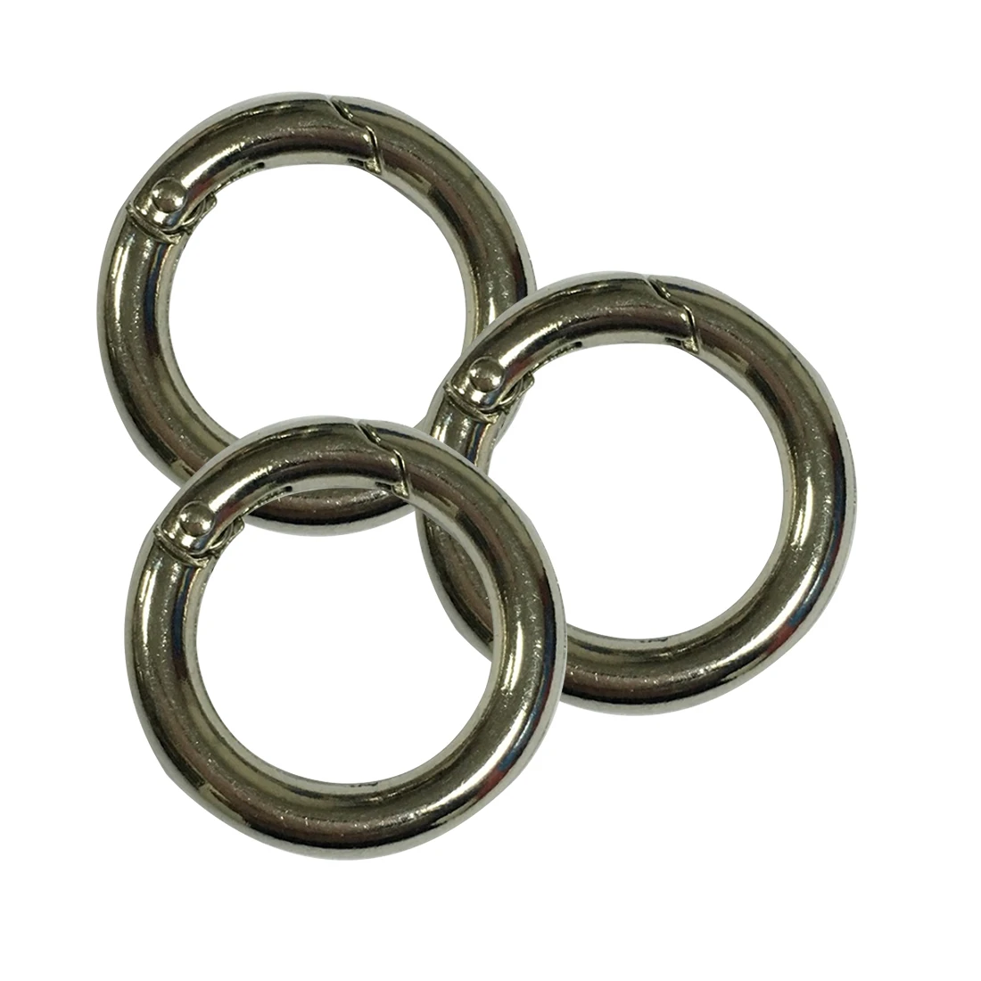 6pcs Silver Circle Round Carabiner Camping Spring Snap Clip Hook
