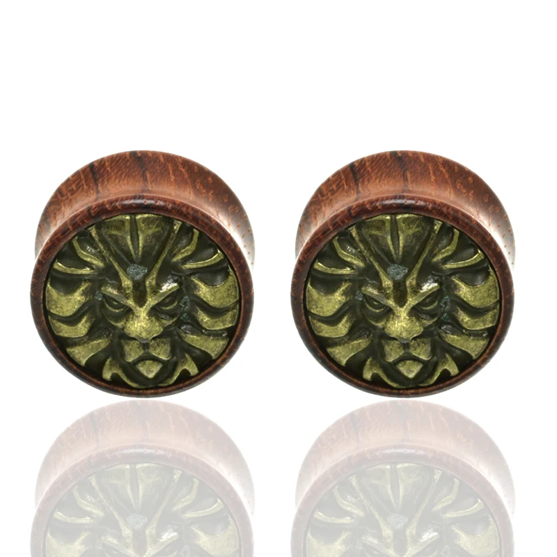 2pcs/lot Wooden Ear Plug Gauges Earrings Women Men Flesh Plugs and