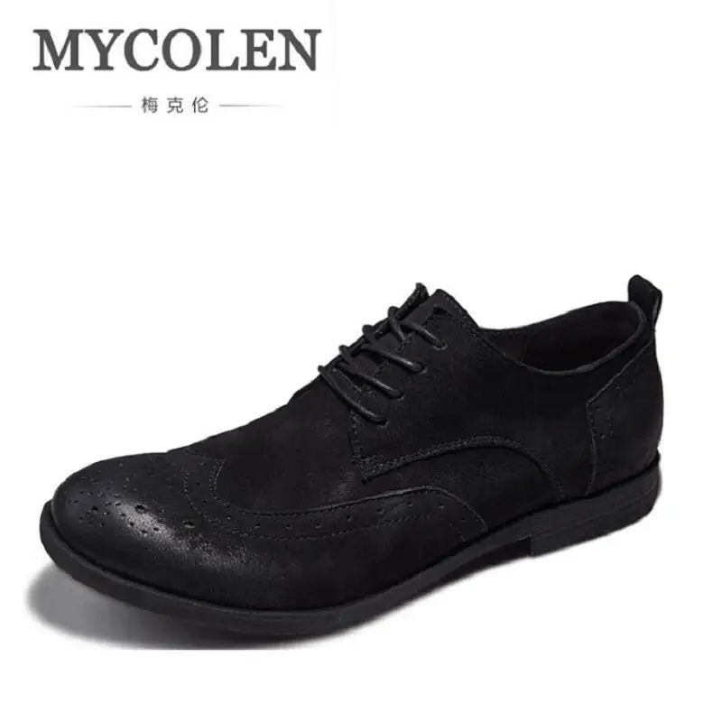 MYCOLEN/2018 брендовая мужская обувь на шнуровке повседневная для отдыха из воловьей