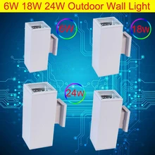 Диаметр 120 мм* 300 мм 18 Вт высокой мощности Яркость IP66 Водонепроницаемый Открытый квадратная матрица Литые алюминиевые настенные осветительные приспособления 6 Вт квадратные настенные