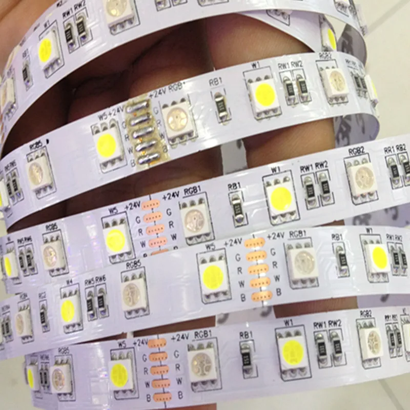 DC24V RGBW Светодиодная лента 5050 SMD 12 мм PCB RGBWW 5 м 60 светодиодов/м гибкая полоса