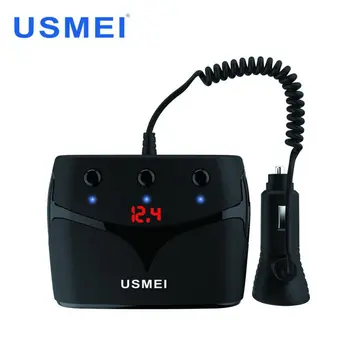 

2 USB Port 3 Way Car DC 12~24V Cigarette Lighter Socket Black Cigarette Lighter Socket Splitter Car Charger