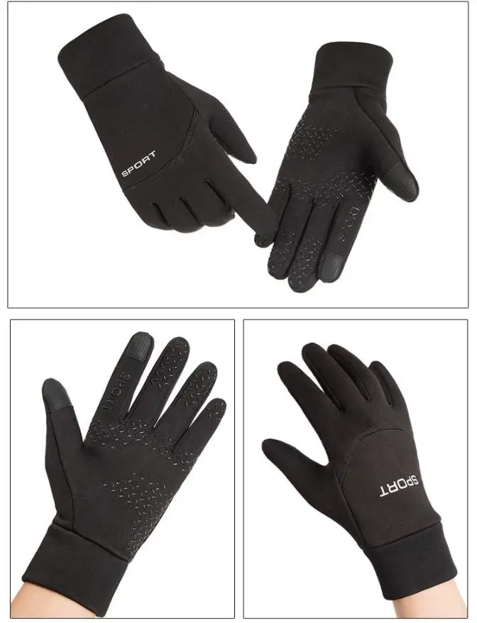 Зимние флисовые мужские и женские лыжные перчатки, ветрозащитные, тепловые, с сенсорным экраном, для спорта на открытом воздухе, Нескользящие, для велоспорта, сноуборда, теплые, снегоходные перчатки