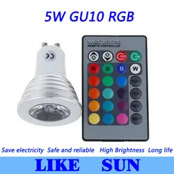 Бесплатная Доставка 10 шт./лот 5 Вт RGB лампы 16type цвета gu10 ac95-265v светодиодные фары лампа с пультом ДУ