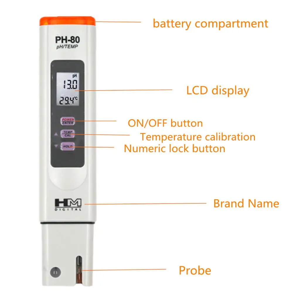 HM цифровой PH-80 рН-метр тестер качества воды для тестирования применения Гидропоника бассейн аквариума питьевой воды Скидка 40