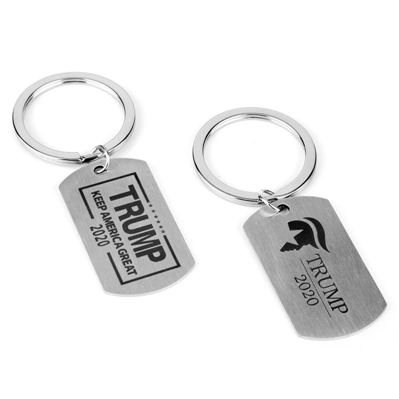 

Fashion Jewelry "Trump Keep America Great 2020" Letters dog tag Pendant Keychain Stainless Steel Key Ring Key Chain Trinket